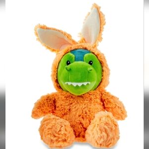 Easter Medium Alligator in a Orange Bunny Costume Plush